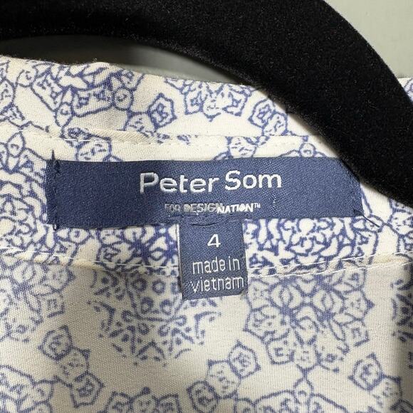 Peter Som Design Nation Women's Blue Boho Tie Dye Shirt Dress - Size 4 - Artsy - Picture 4 of 6